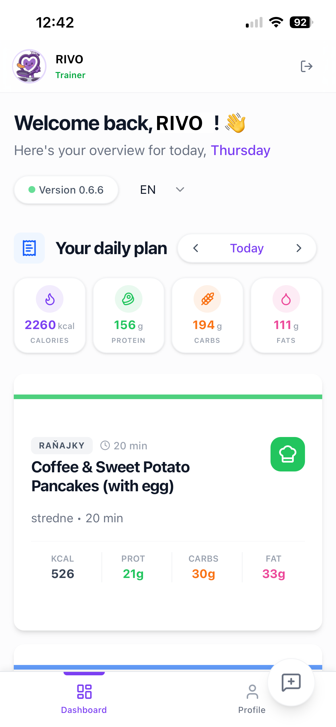 Meal Plans Dashboard
